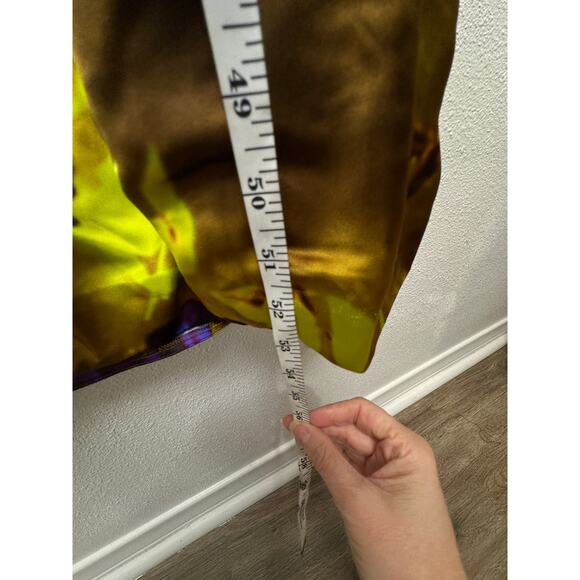 Dries Van Noten floral satin trench coat yellow women US 8 double-breasted - Picture 16 of 16